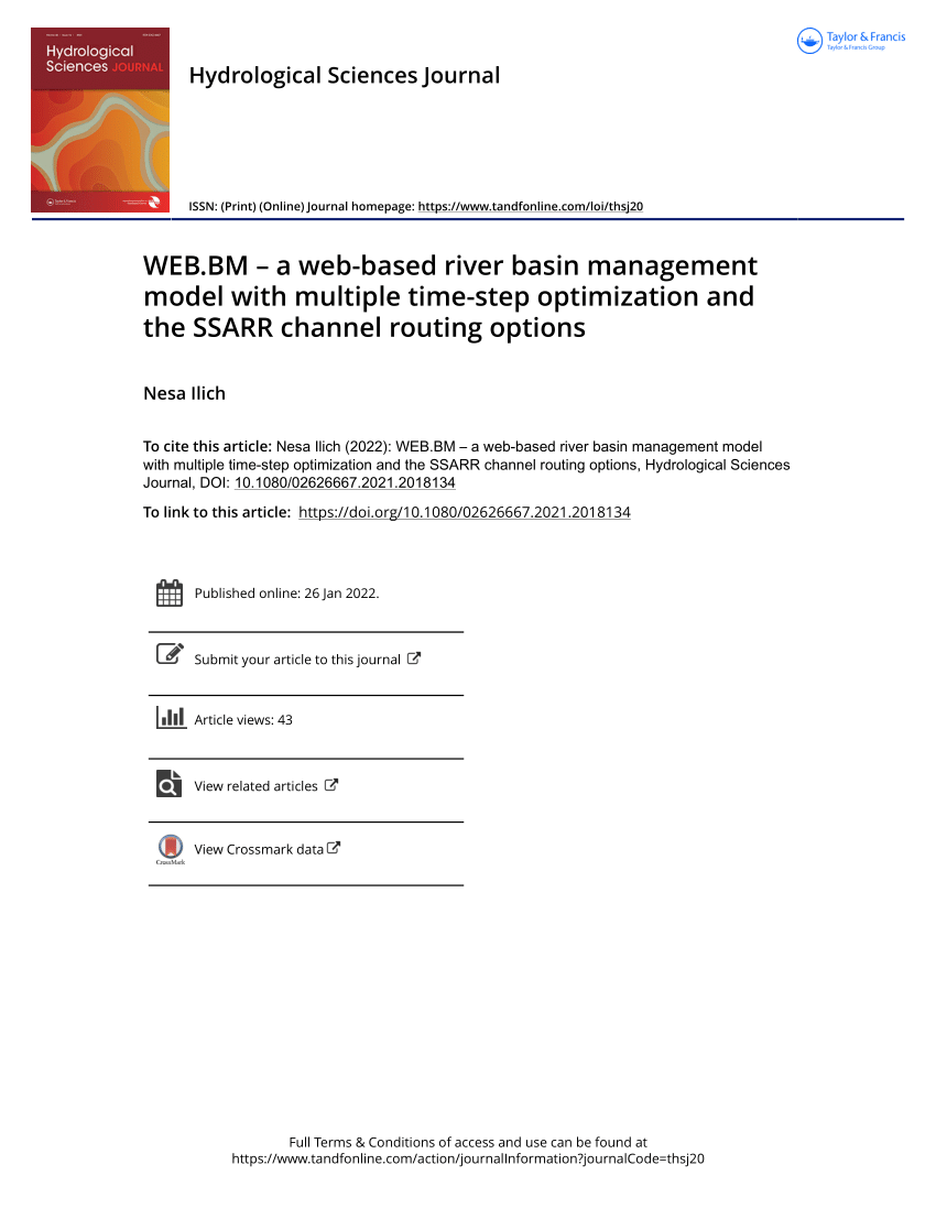 PDF) WEB.BM – a web-based river basin management model with multiple  time-step optimization and the SSARR channel routing options