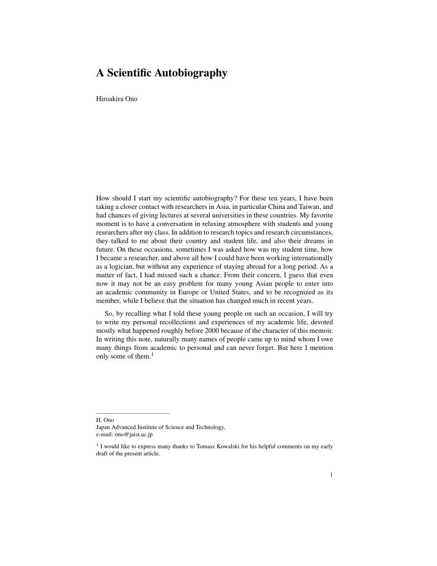(PDF) A Scientific Autobiography