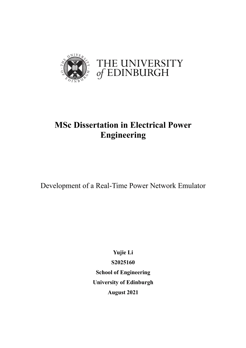 msc electrical engineering thesis topics