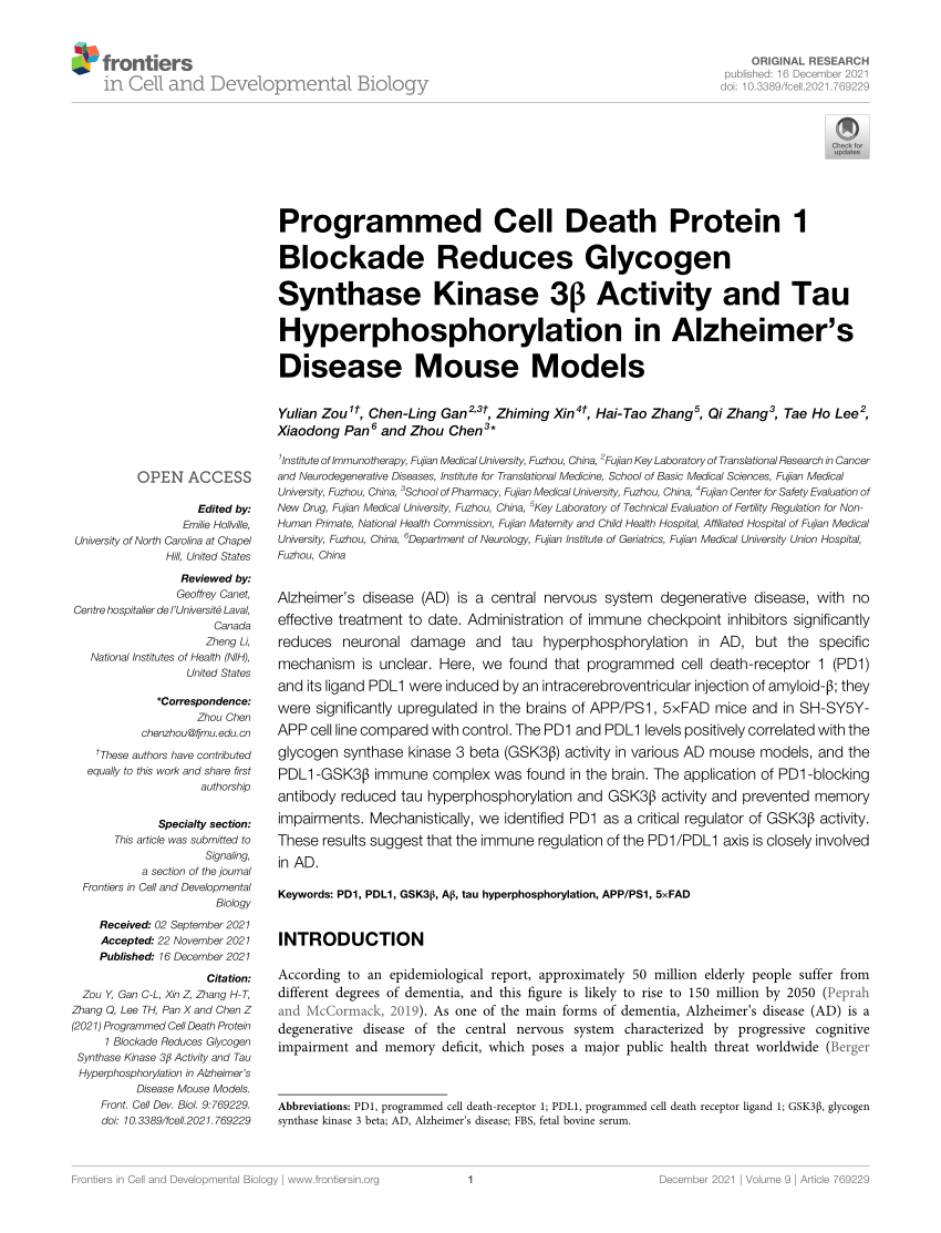 PDF) Programmed Cell Death Protein 1 Blockade Reduces Glycogen 