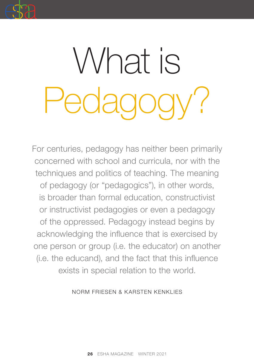 What Is Pedagogy In Early Childhood Education