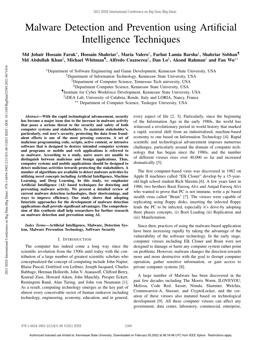 PDF] Malware Detection and Removal: An examination of personal anti-virus  software