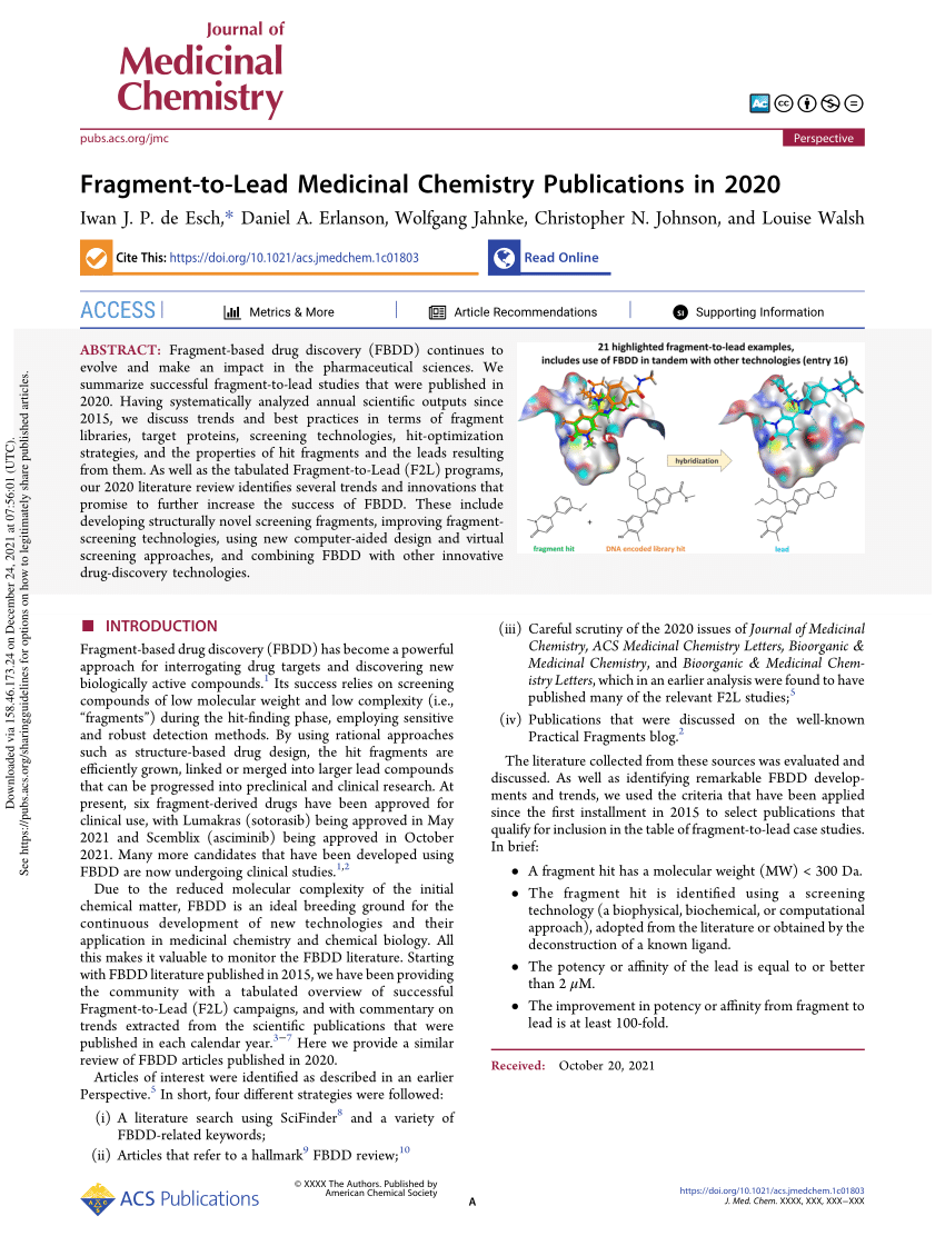 PDF Fragment to Lead Medicinal Chemistry Publications in 20
