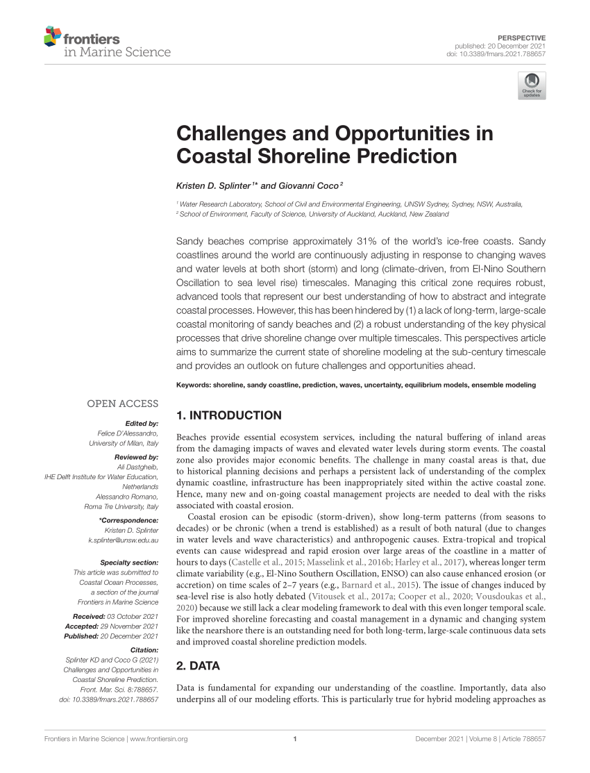 PDF) Shoreline modelling on timescales of days to decades