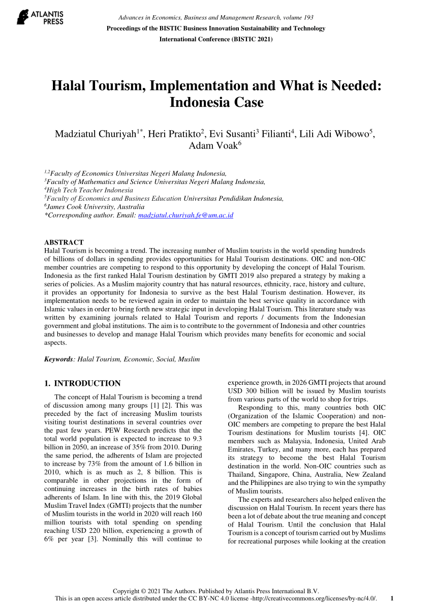 (PDF) Halal Tourism, Implementation and What is Needed: Indonesia Case