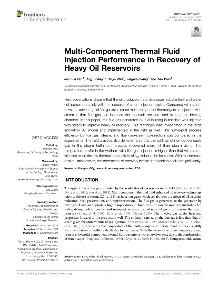 PDF) Multi-Component Thermal Fluid Injection Performance in 