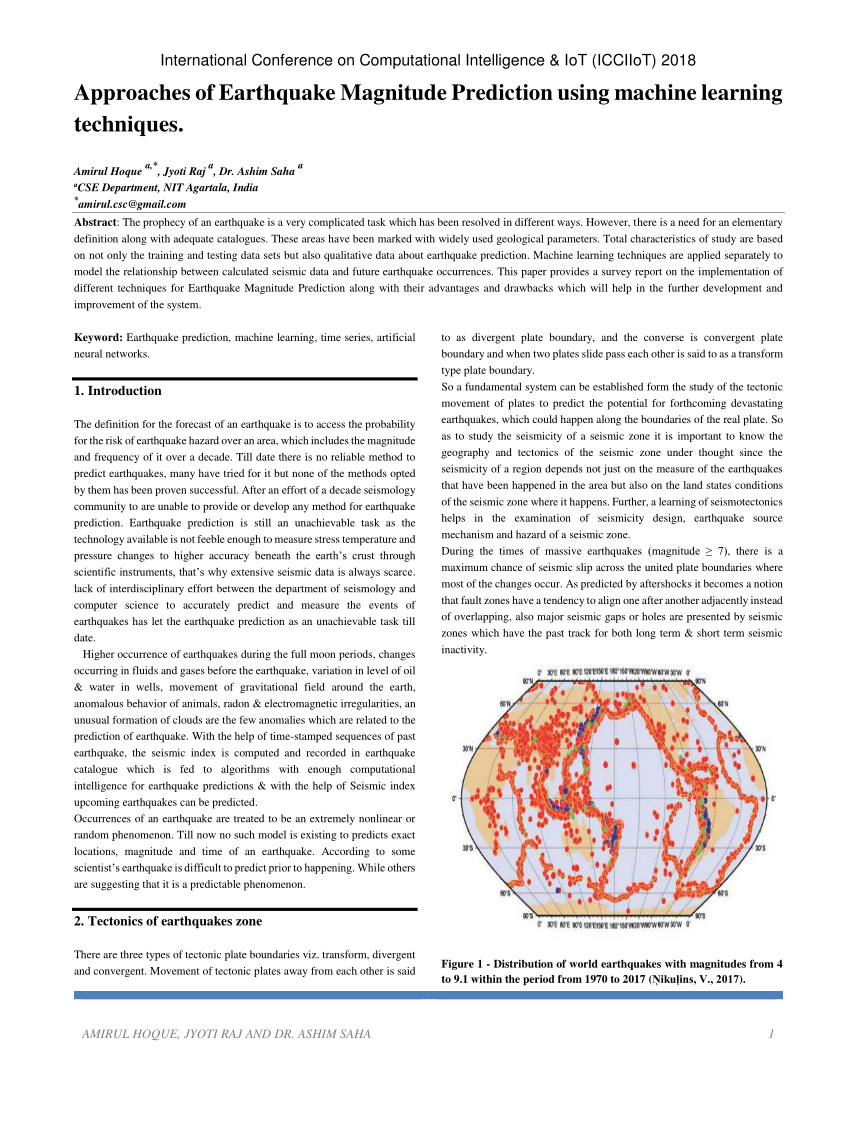 earthquake prediction using machine learning research paper