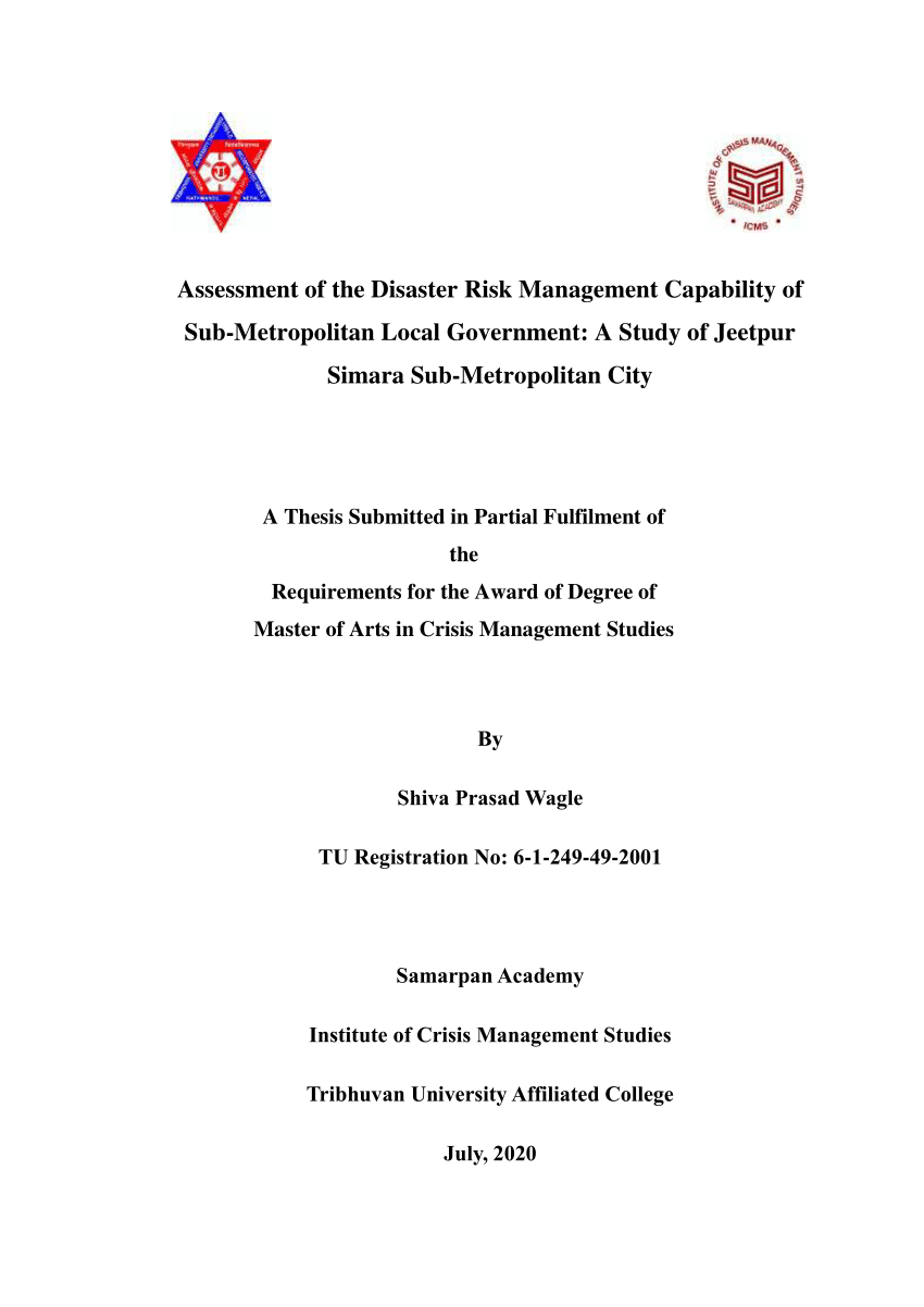 disaster management thesis