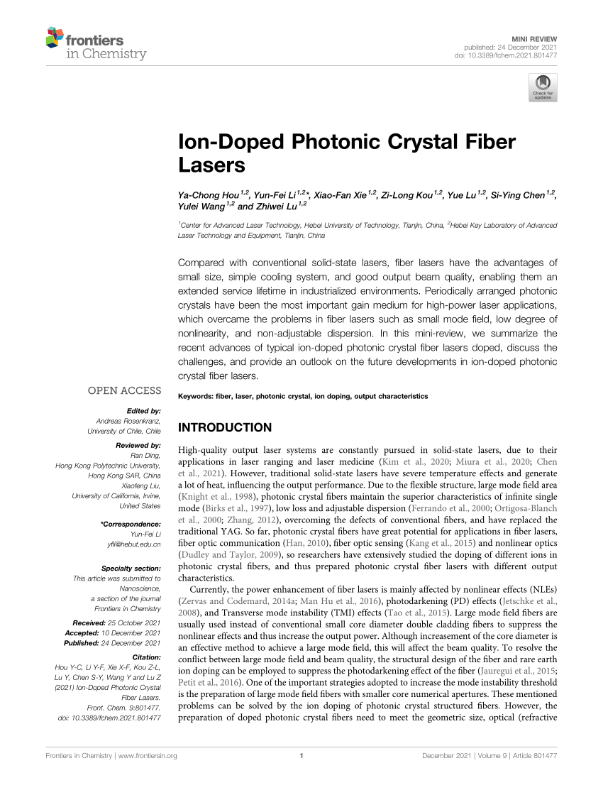 PDF Ion Doped Photonic Crystal Fiber Lasers