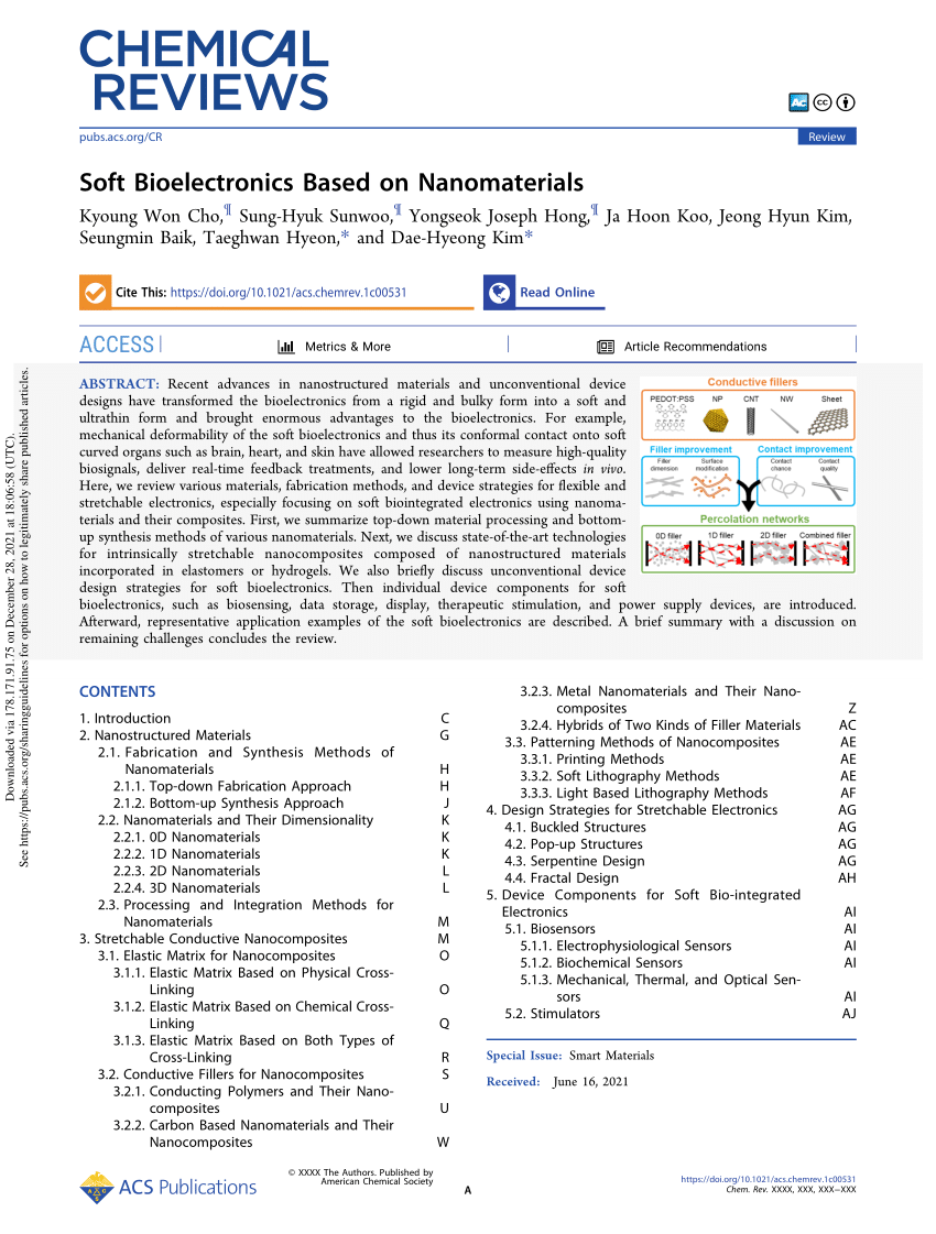 PDF) Soft Bioelectronics Based on Nanomaterials