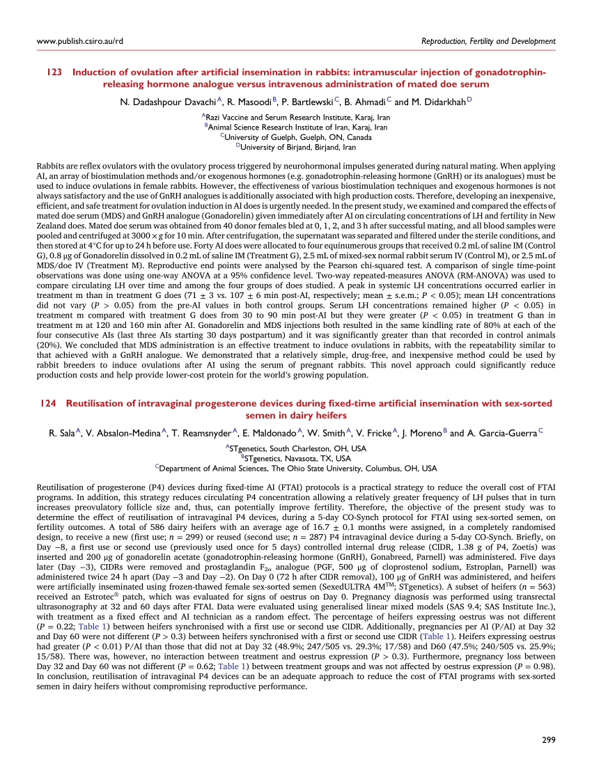 Pdf 124 Reutilisation Of Intravaginal Progesterone Devices During Fixed Time Artificial 7125