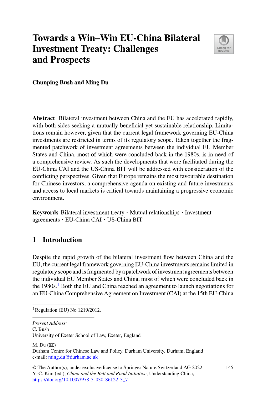 research paper on bilateral investment treaty