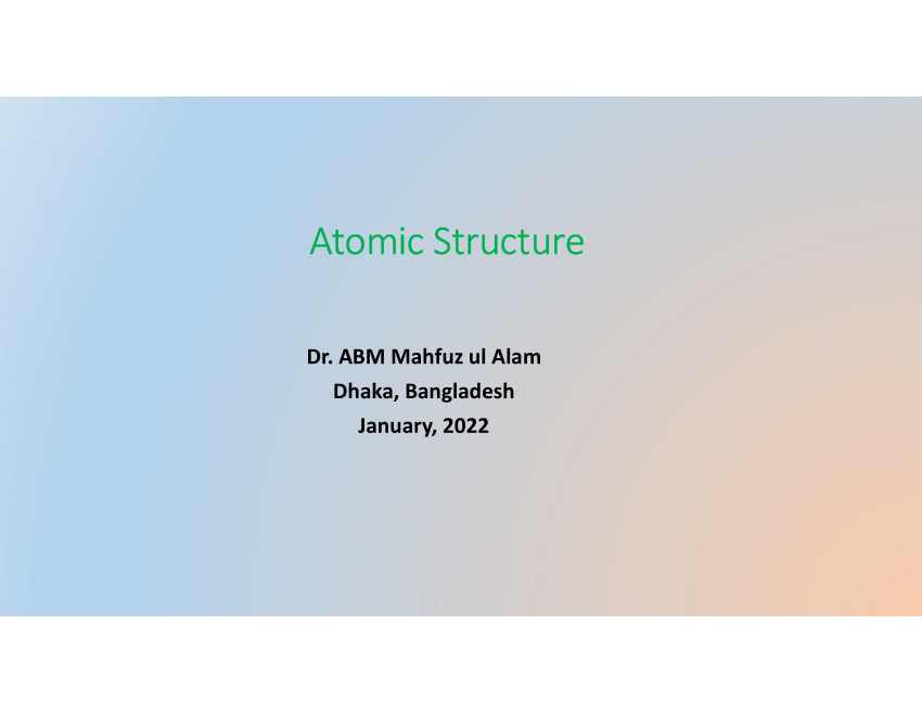 research paper on atomic structure