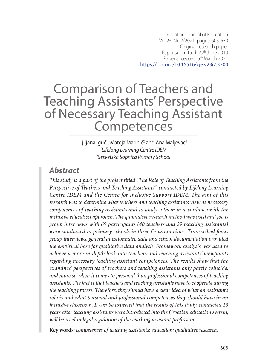 essay about teaching assistants
