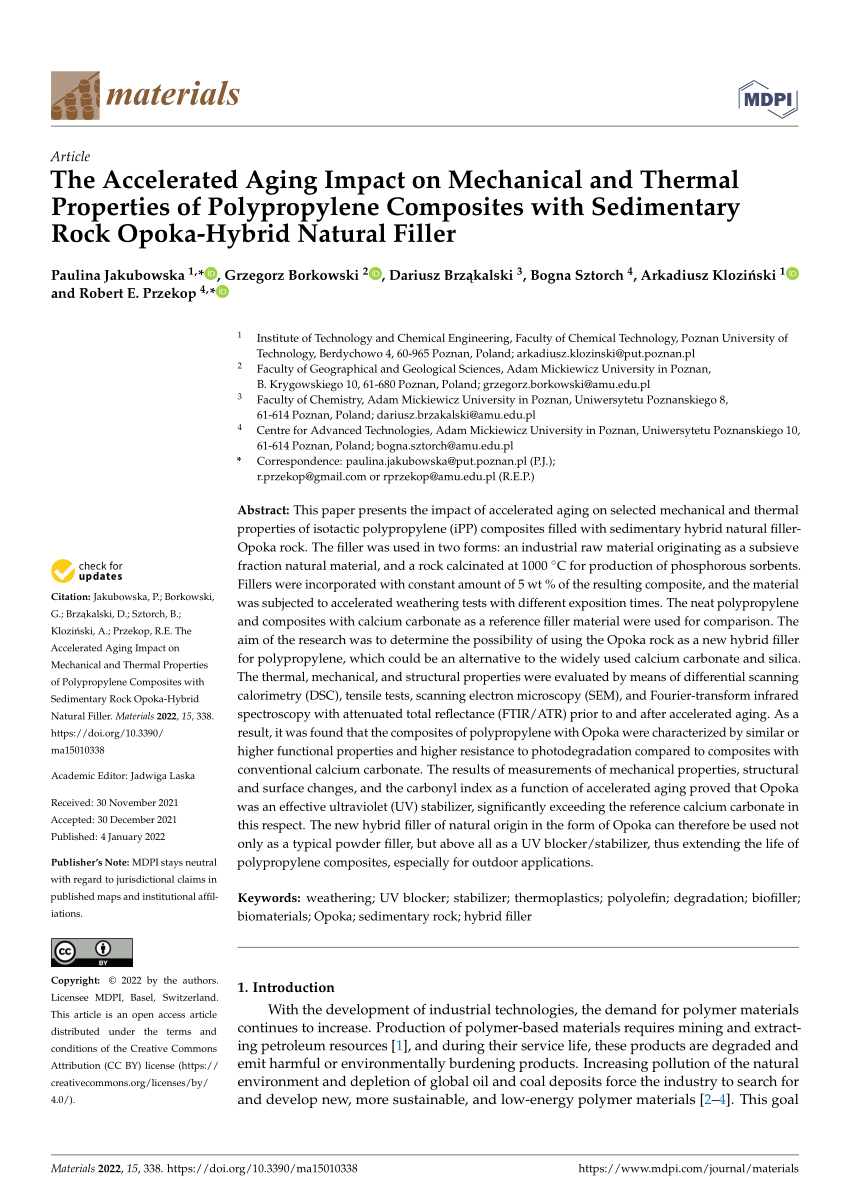 PDF) Influence of artificial aging: mechanical and physicochemical