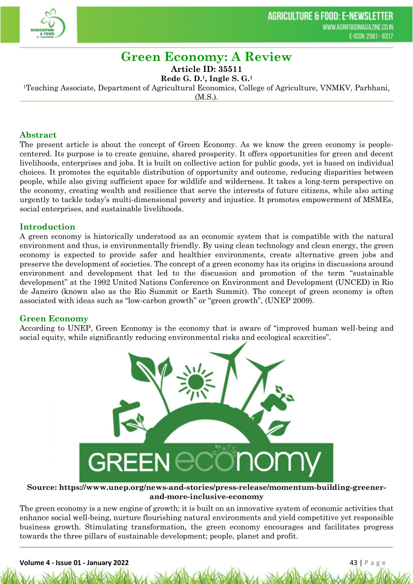 literature review on green economy