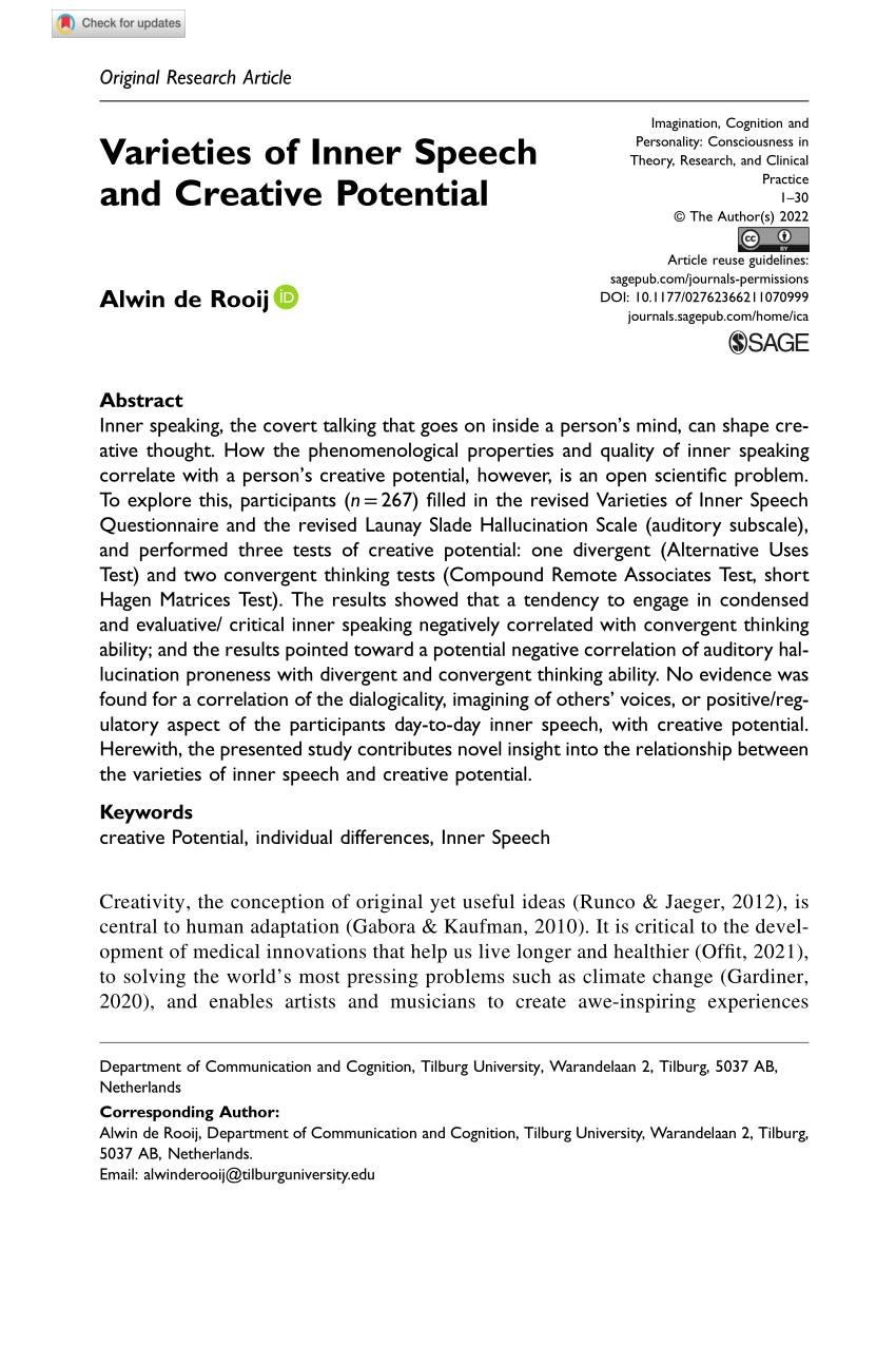 Frontiers  The Emergence of Inner Speech and Its Measurement in Atypically  Developing Children