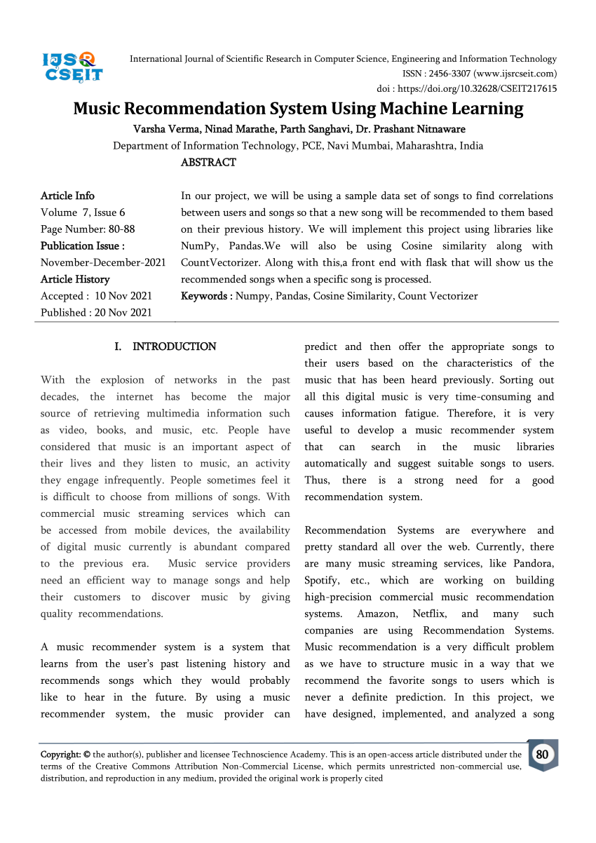 research paper on music recommendation system