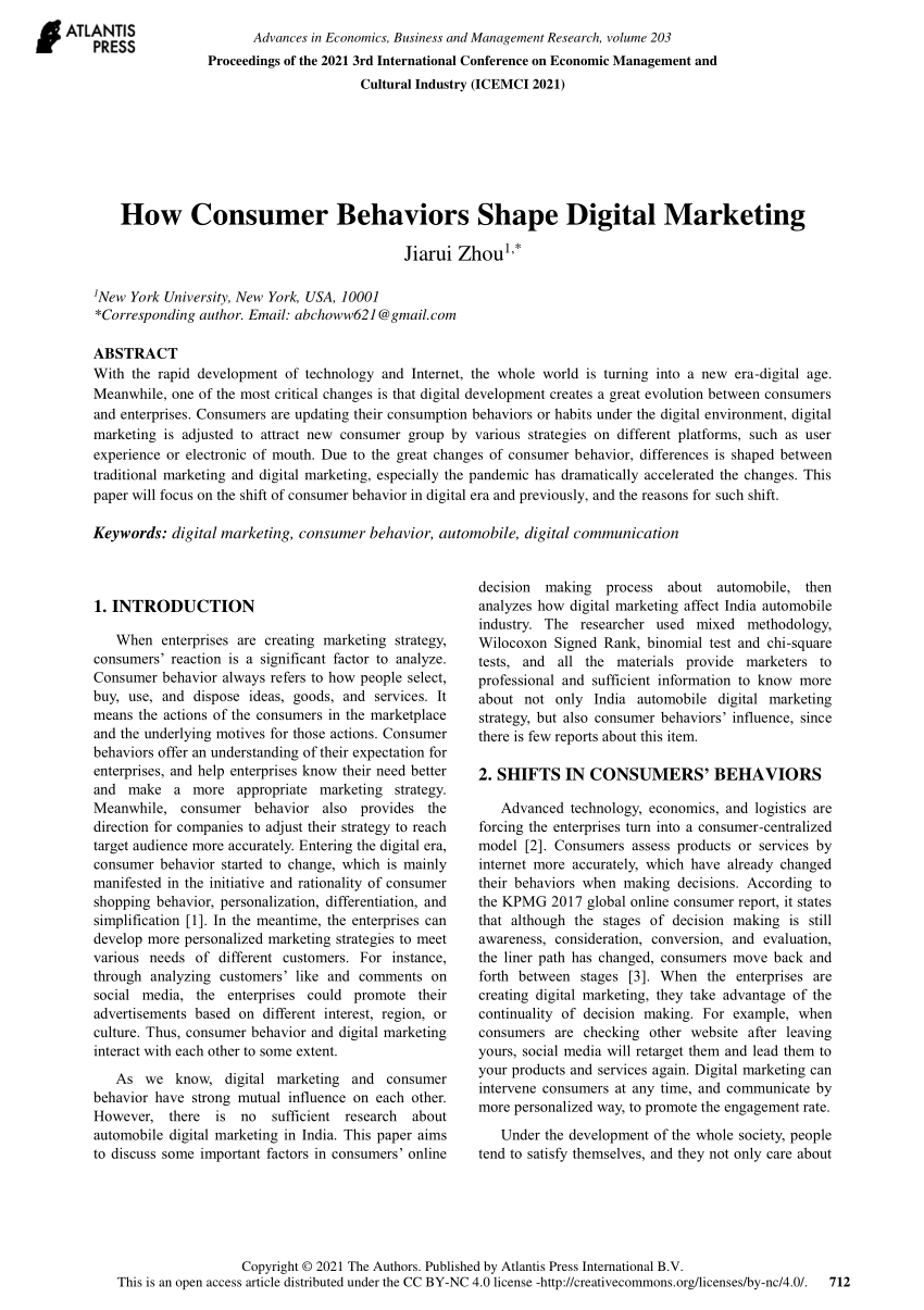 digital marketing and consumer behaviour research paper