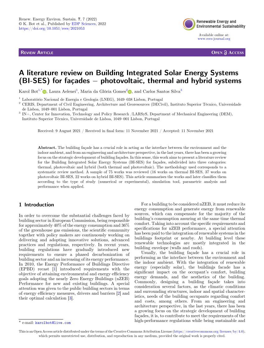 literature review on solar collectors