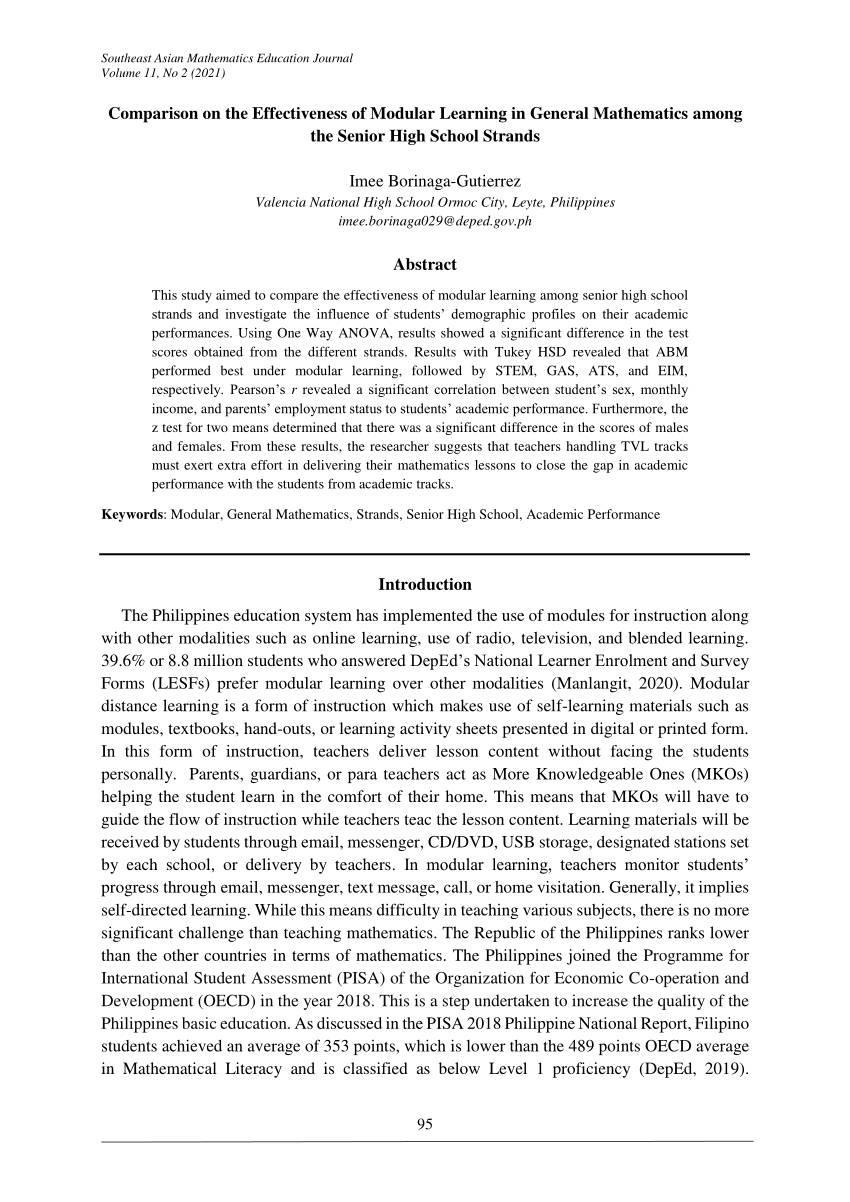 conclusion in research about modular learning