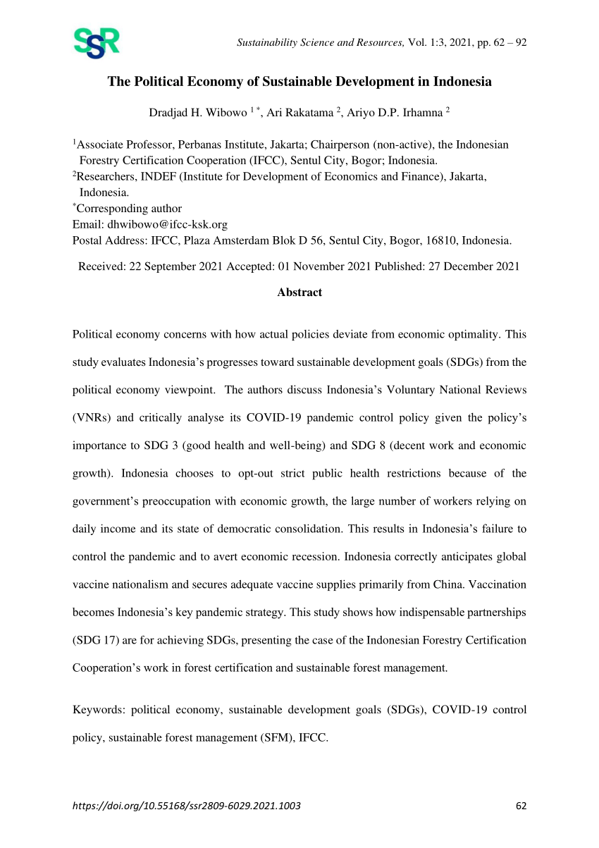 Sustainability, Development and Biodiversity: Global Theory vs. Brazilian  Practice in: Bandung Volume 9 Issue 3 (2022)