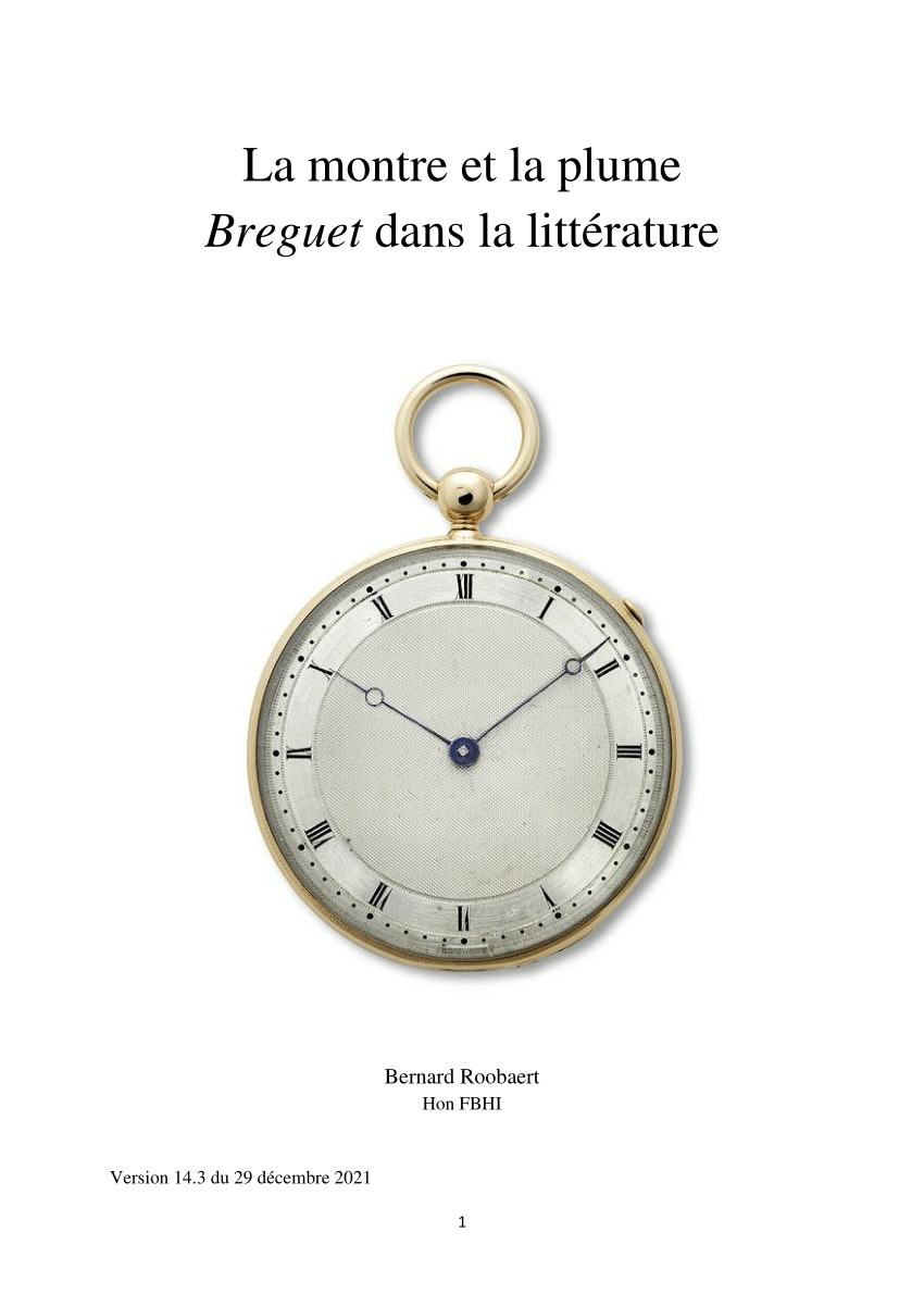 PDF) La montre et la plume Breguet dans la littérature