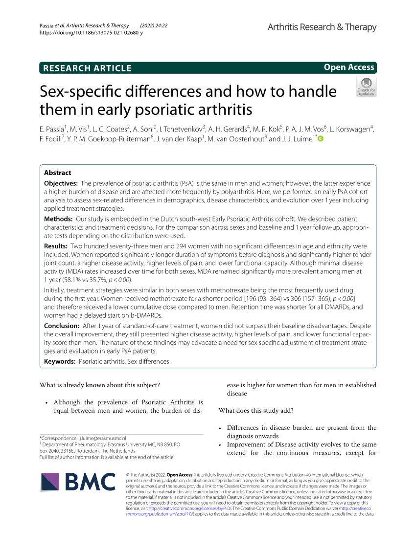 Pdf Sex Specific Differences And How To Handle Them In Early 