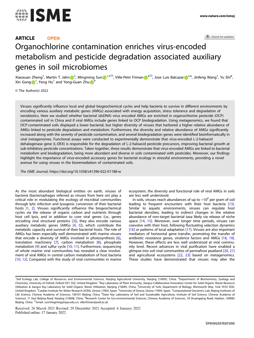 latest research paper on pesticide degradation by soil bacteria