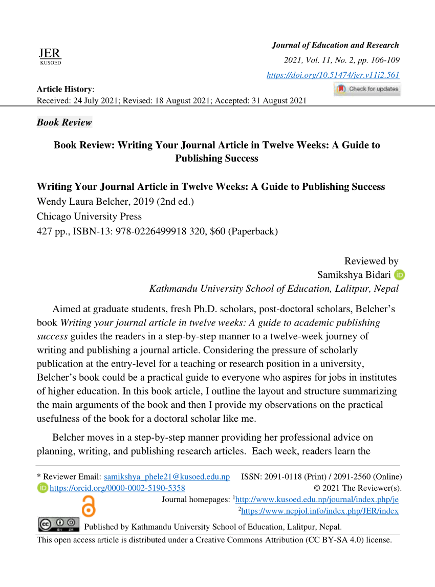 journal article in research