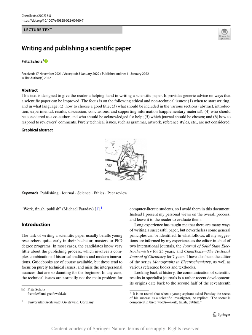 PDF) Writing and publishing a scientific paper