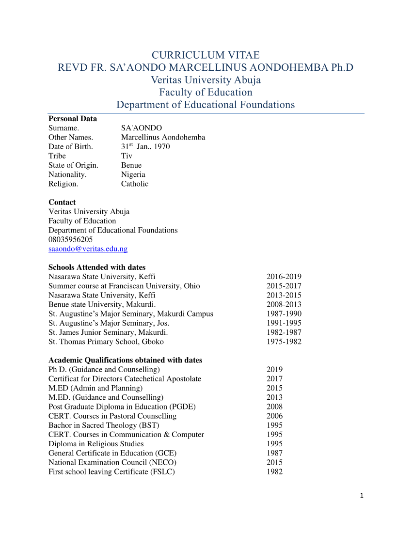 (PDF) CURRICULUM VITAE