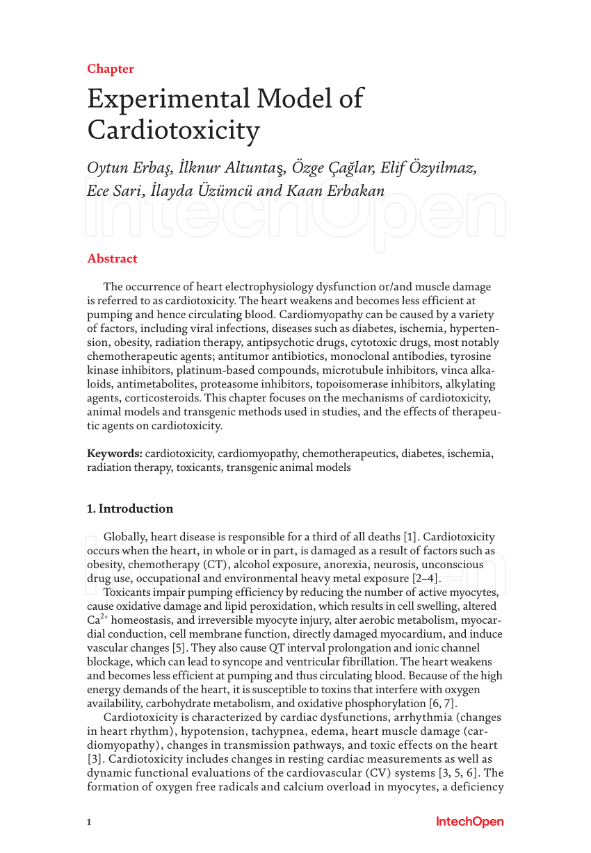 PDF) Experimental Model of Cardiotoxicity