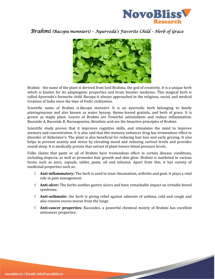 PDF) Blog-5 Brahmi Herb of Grace