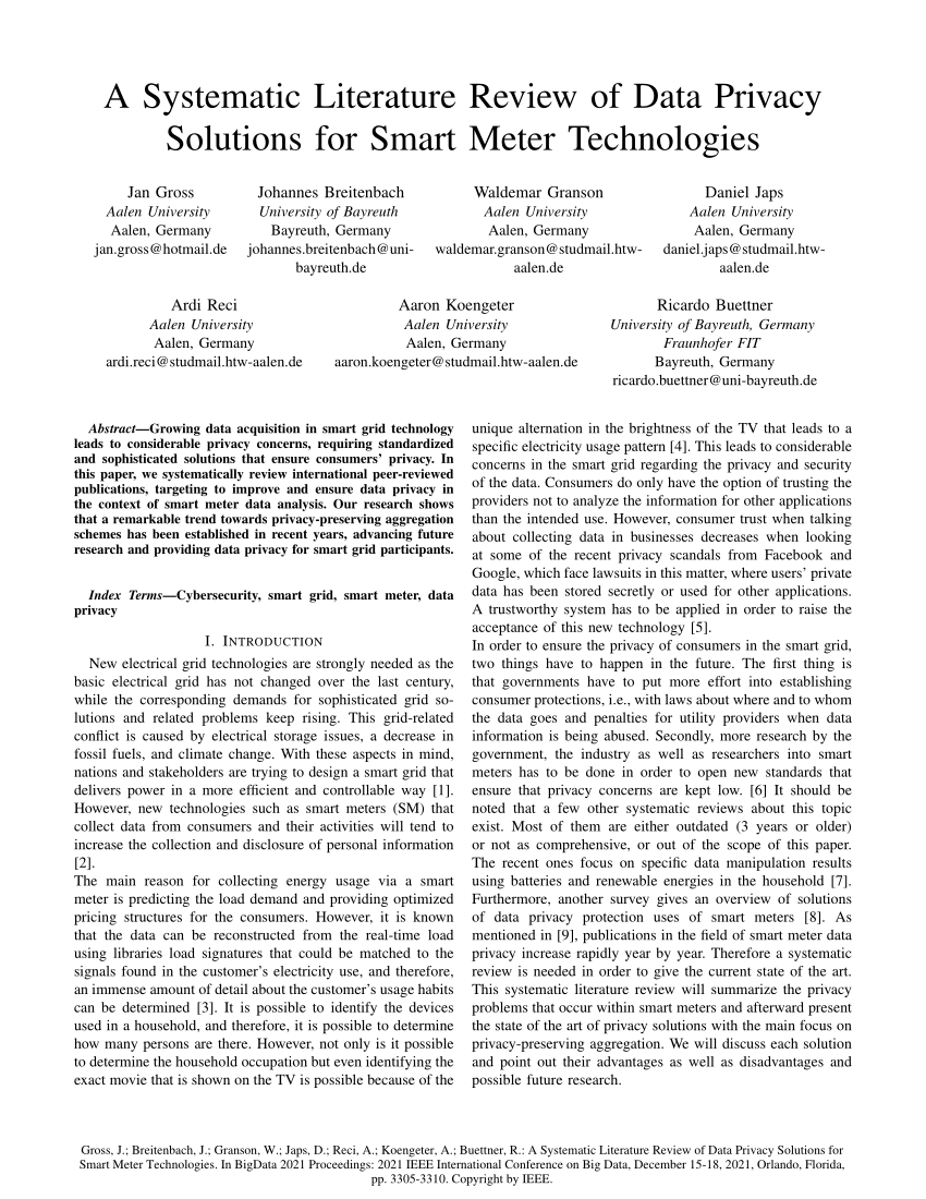 literature review data privacy