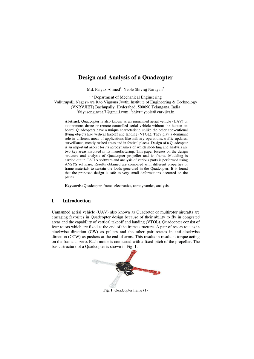 thesis for quadcopter