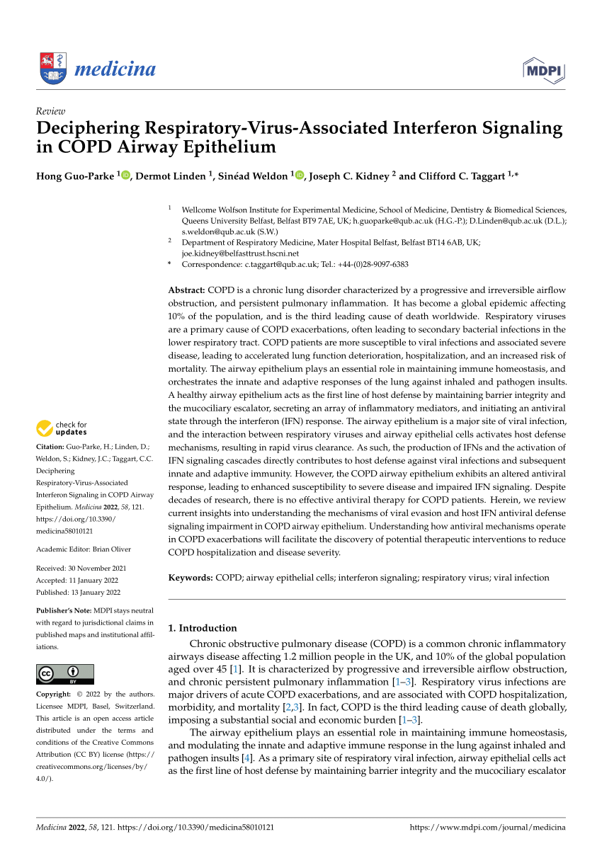 PDF) Deciphering Respiratory-Virus-Associated Interferon Signaling in COPD Airway Epithelium