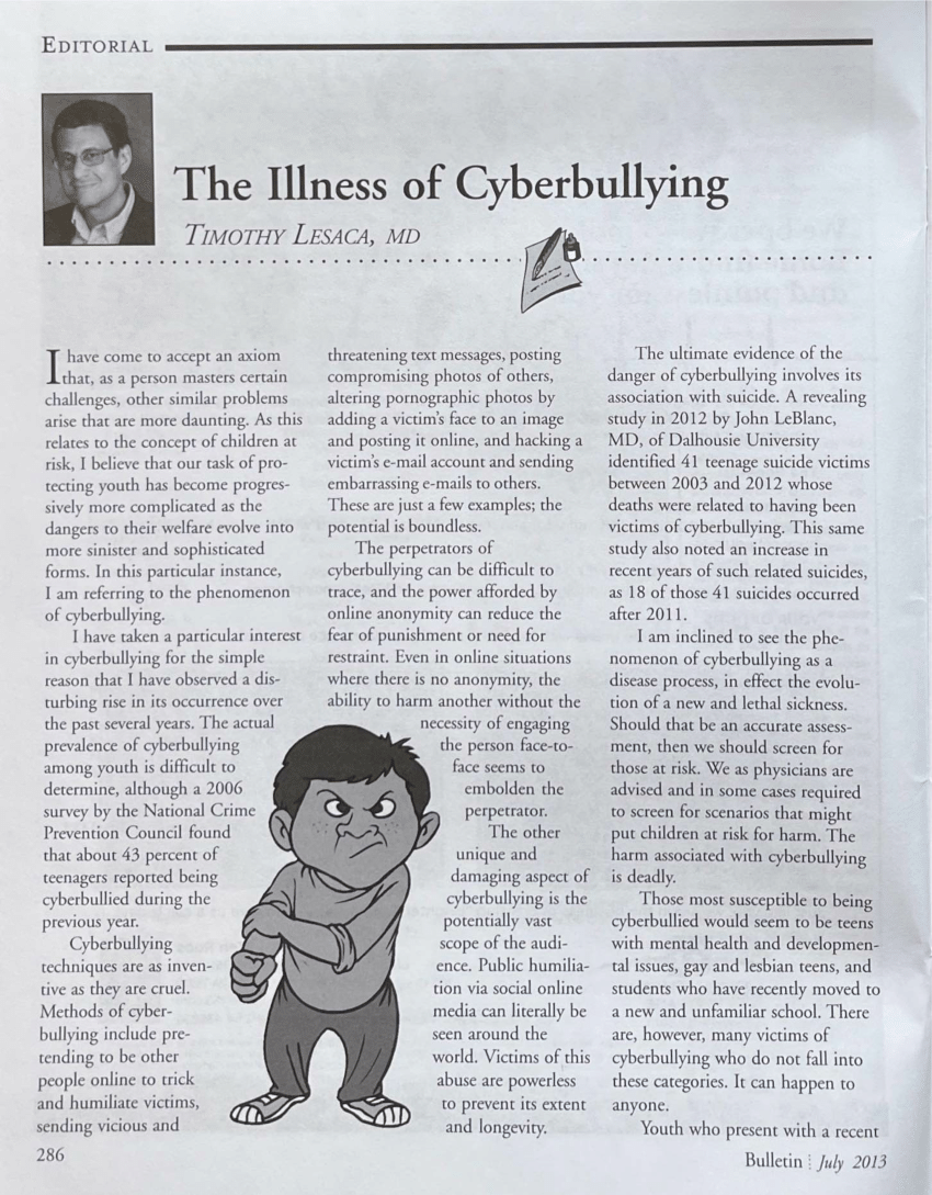 literature review about cyberbullying