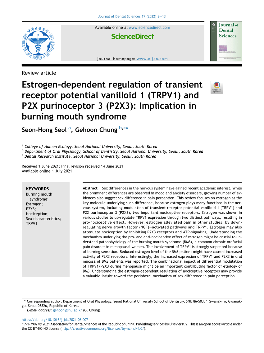 Pdf Estrogen Dependent Regulation Of Transient Receptor Potential