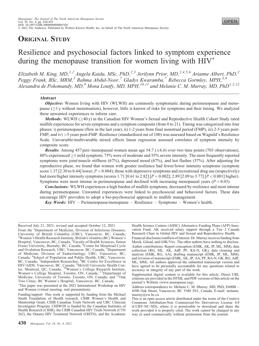 PDF) Development and validation of a new rating scale for perimenopausal  depression - The Meno-D