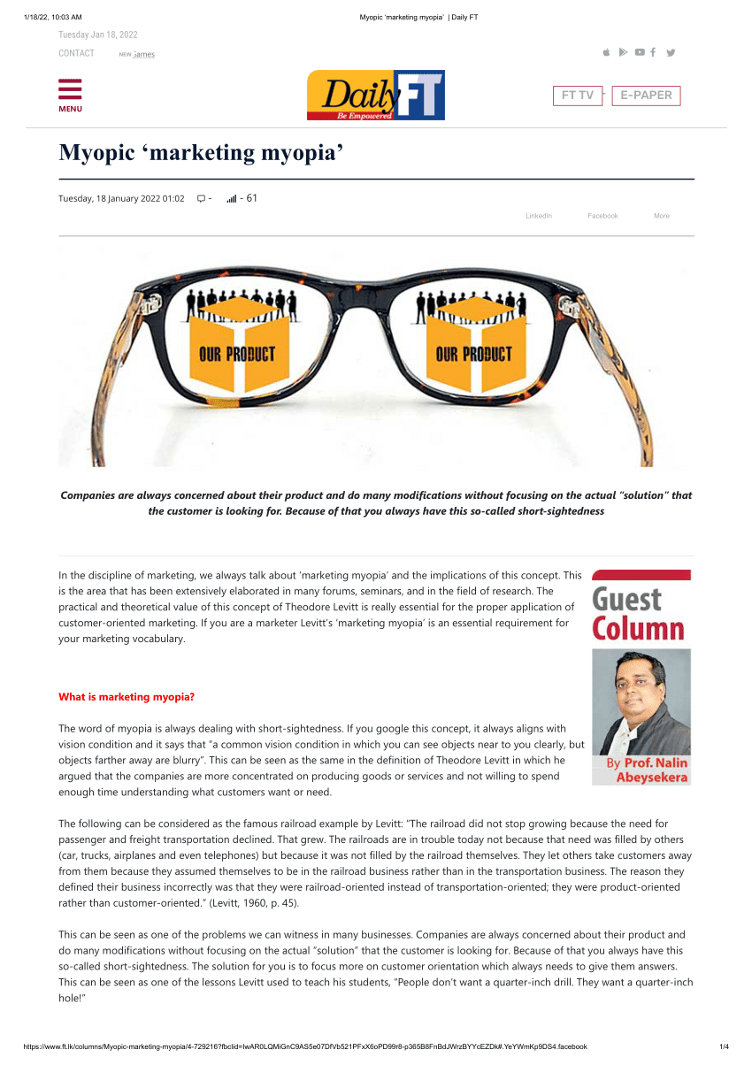 marketing myopia case study pdf