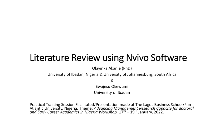 nvivo literature review pdf