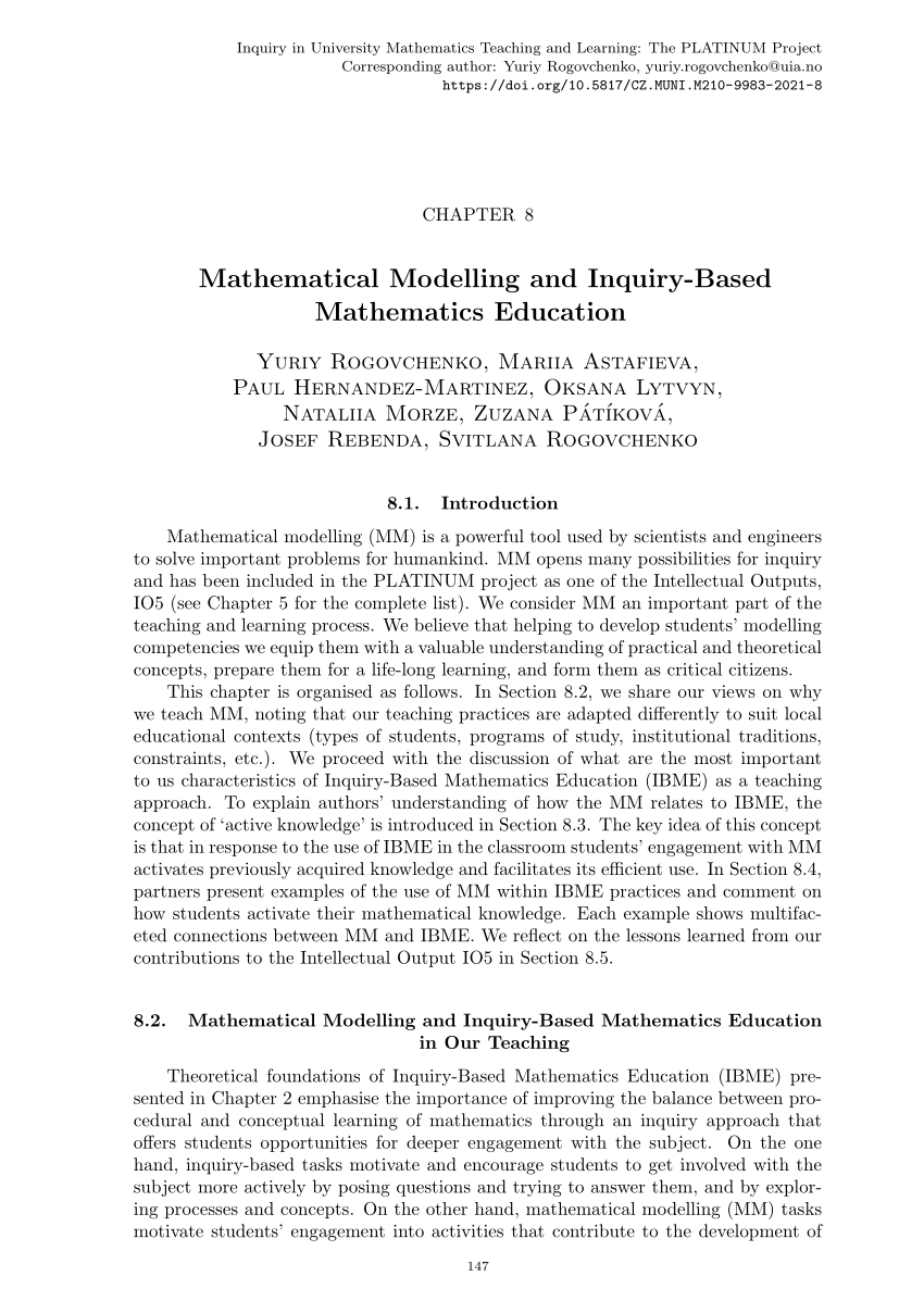 pdf-mathematical-modelling-and-inquiry-based-mathematics-education