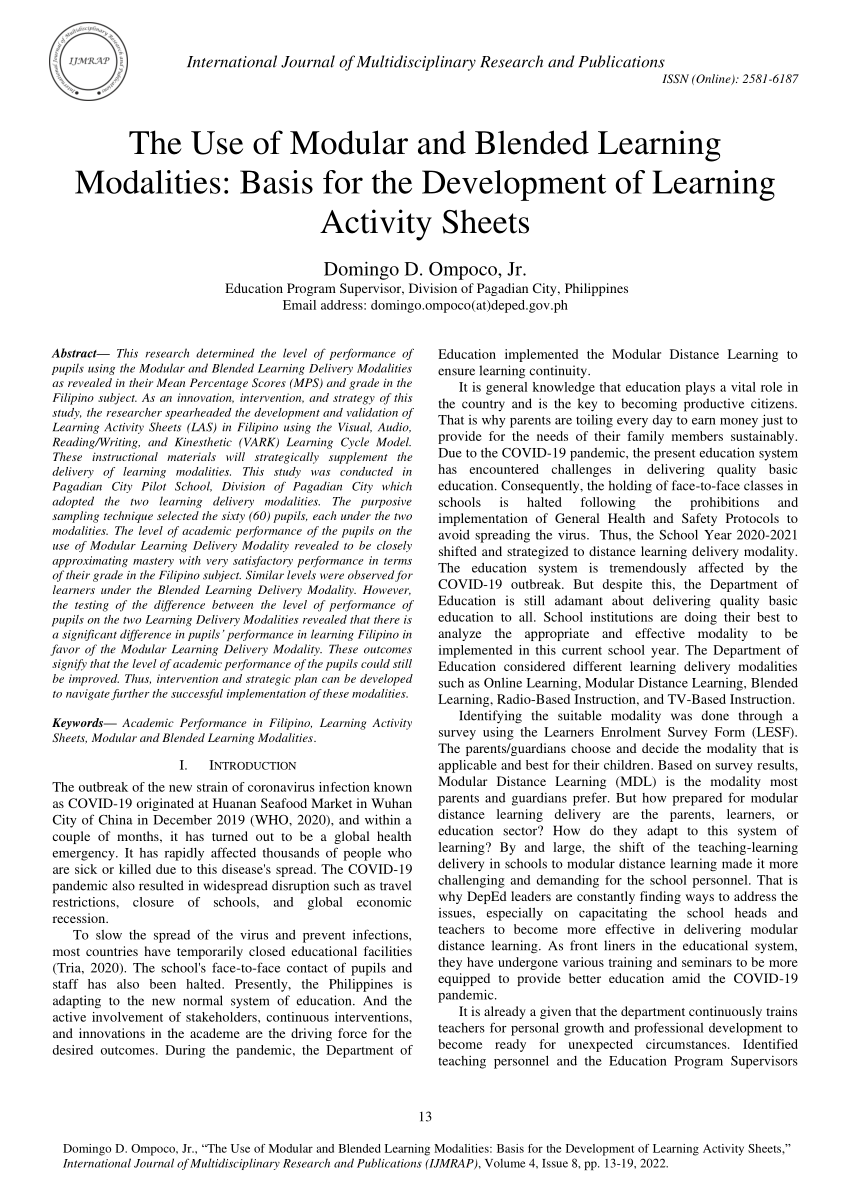 conclusion in research about modular learning