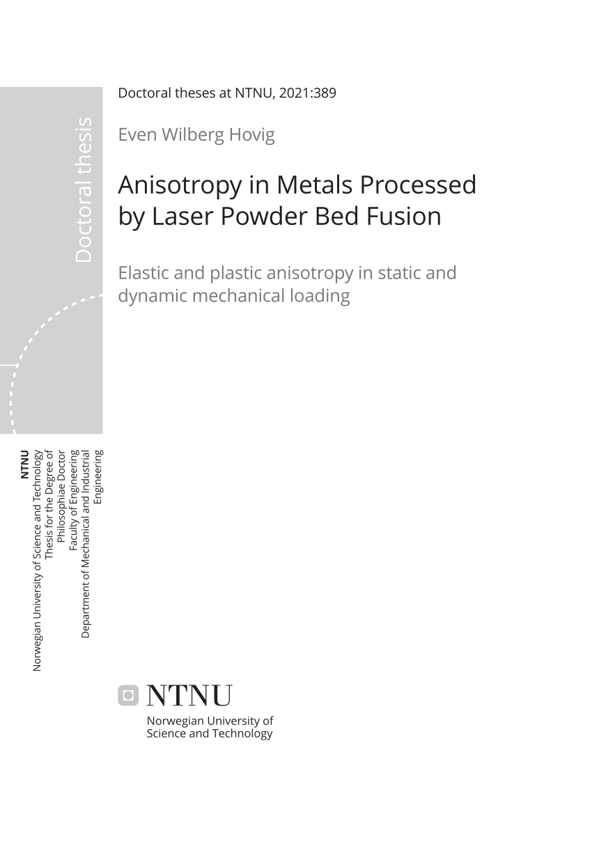 PDF) Anisotropy in Metals Processed by Laser Powder Bed Fusion