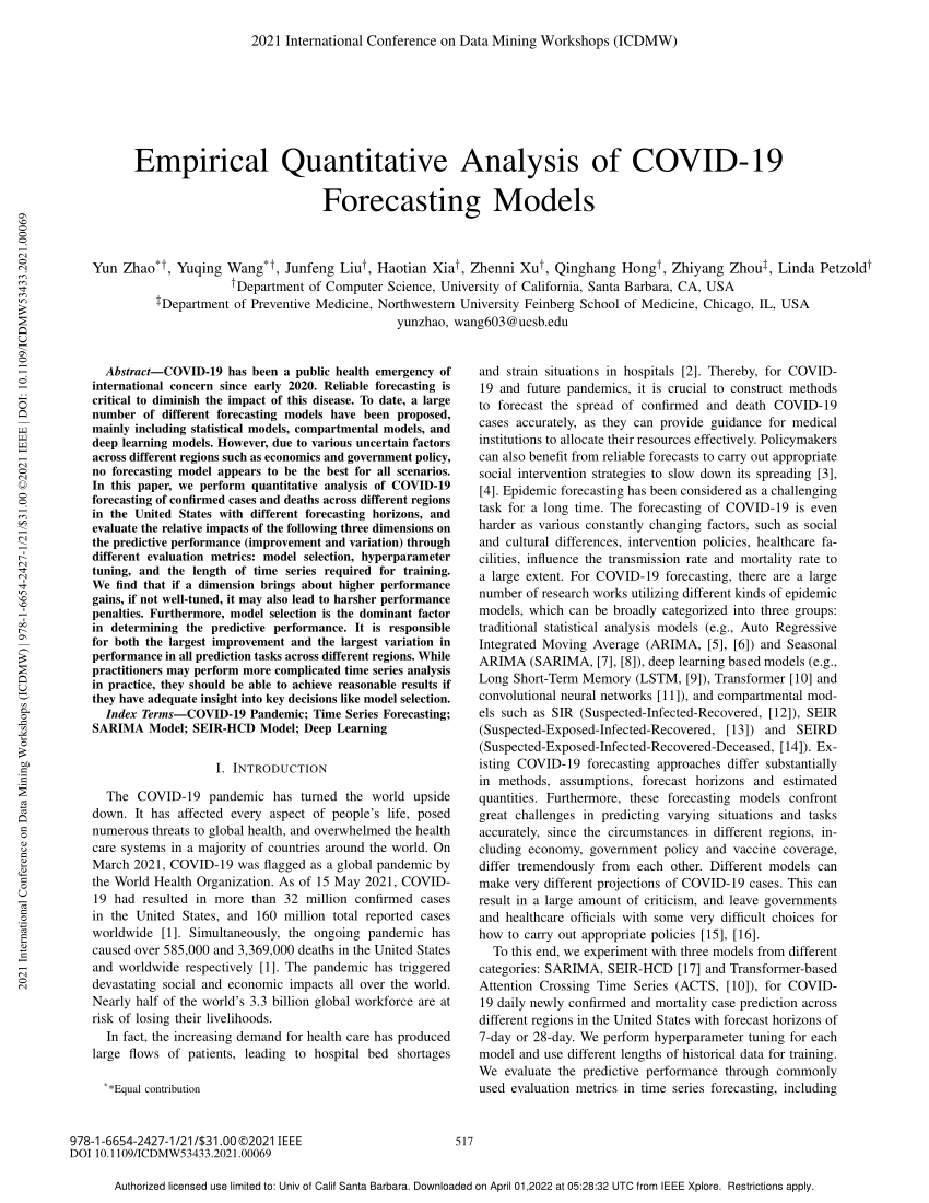 example of quantitative research about covid 19