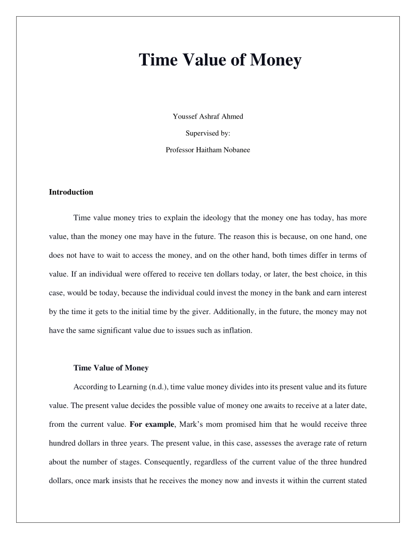 case study on time value of money