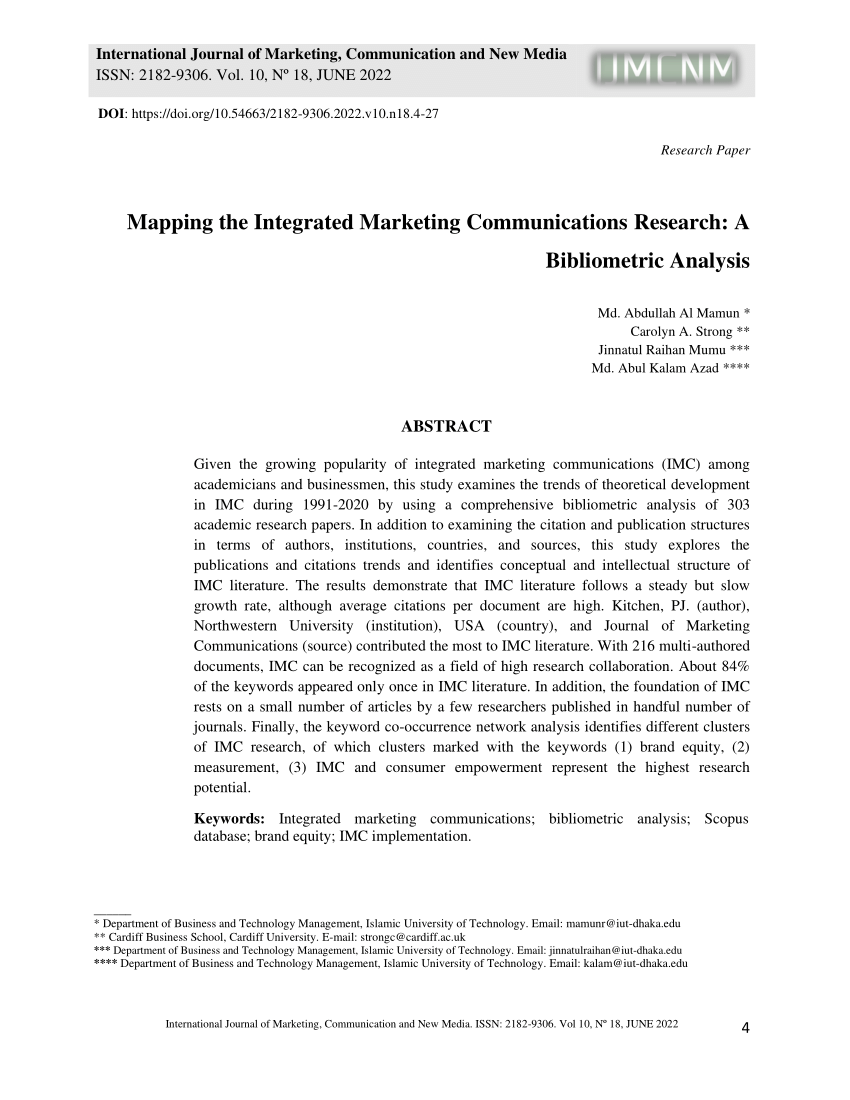 research paper on integrated marketing communication