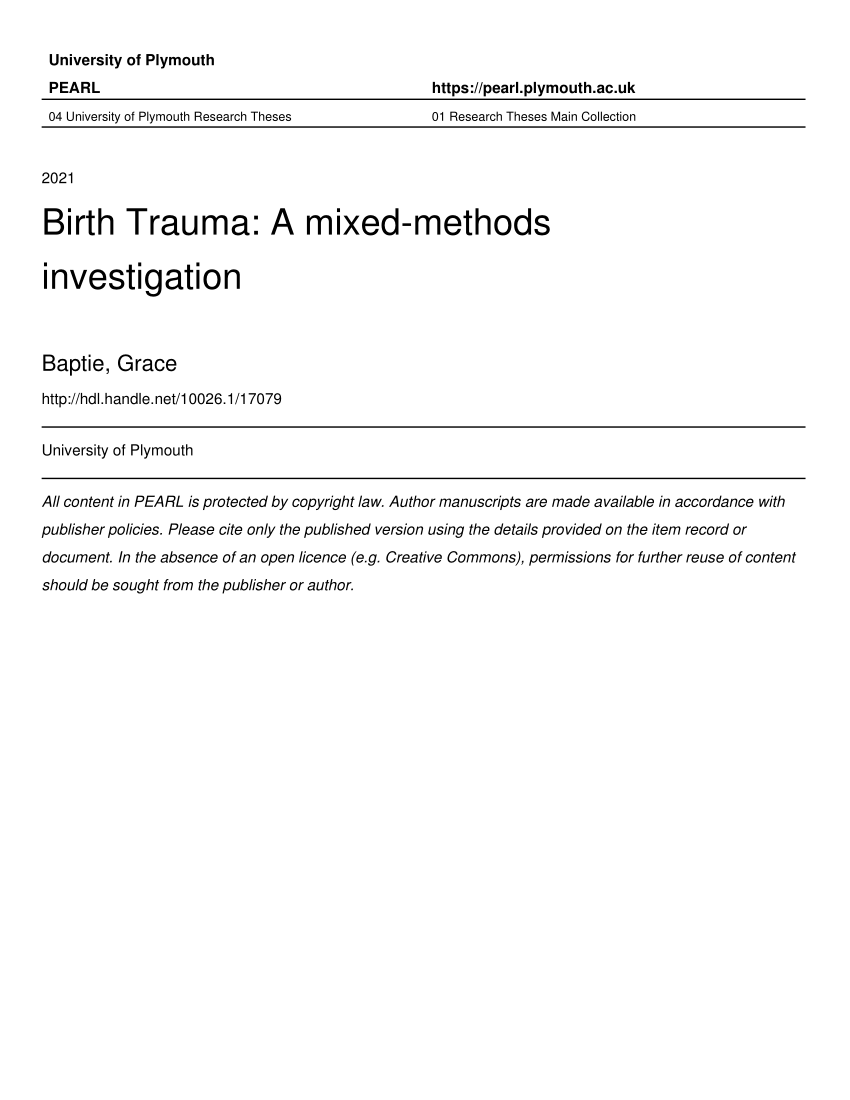 case study birth trauma