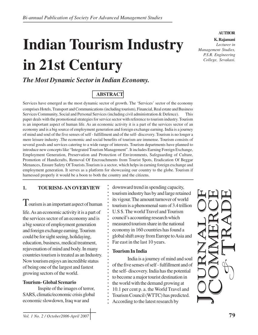 indian tourism industry article